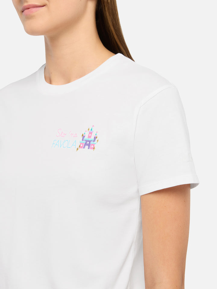 Emilie t-shirt in cotone con ricamo Sto 'na favola