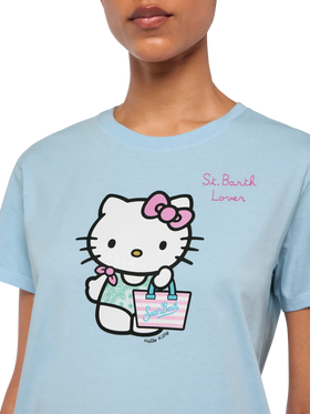 Emilie cotton t-shirt with Hello Kitty St. Barth lover embroidery | HELLO KITTY SPECIAL EDITION - MC2 Saint Barth