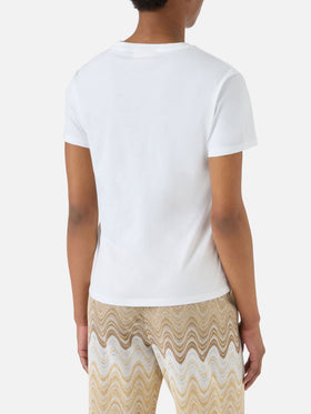 T-shirt Emilie blanc avec broderie Group Therapy 