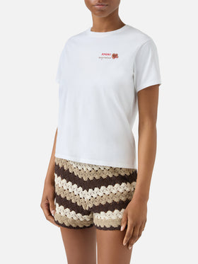 Camiseta Emilie blanca con bordado Amore Espresso 