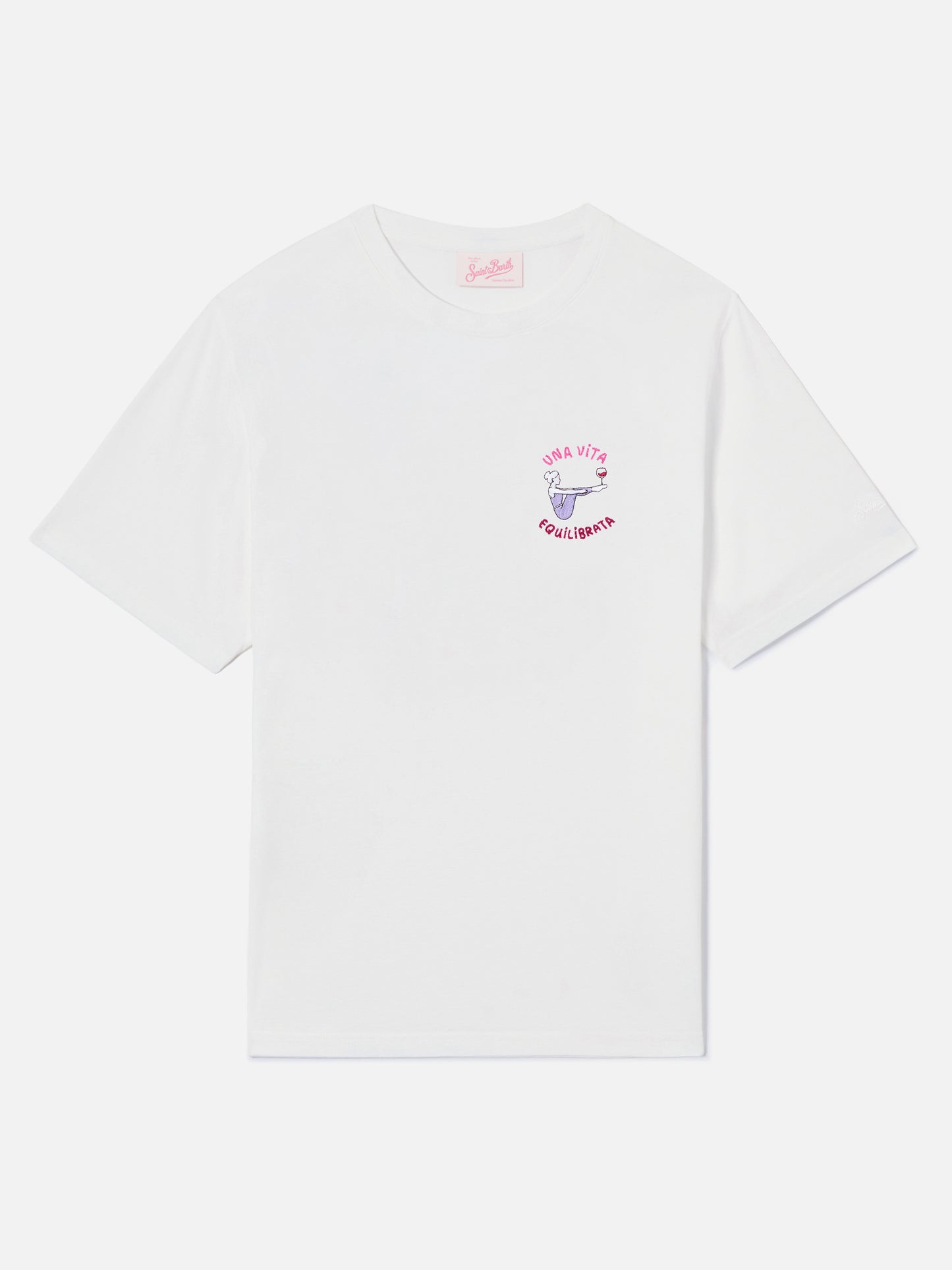 T-shirt Emilie bianca con ricamo Una vita equilibrata