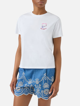T-shirt Emilie bianca con ricamo Una vita equilibrata