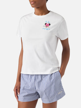 T-shirt Emilie rose avec imprimé Minnie et broderie Mi fai impazzire | Édition spéciale 