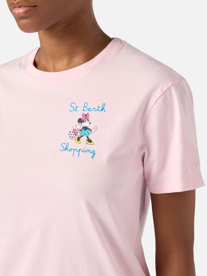 White Emilie T-shirt with Minnie print and Mi fai impazzire embroidery | Special edition