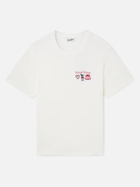 T-shirt Emilie blanc cassé avec broderie St. Barth Holidays 