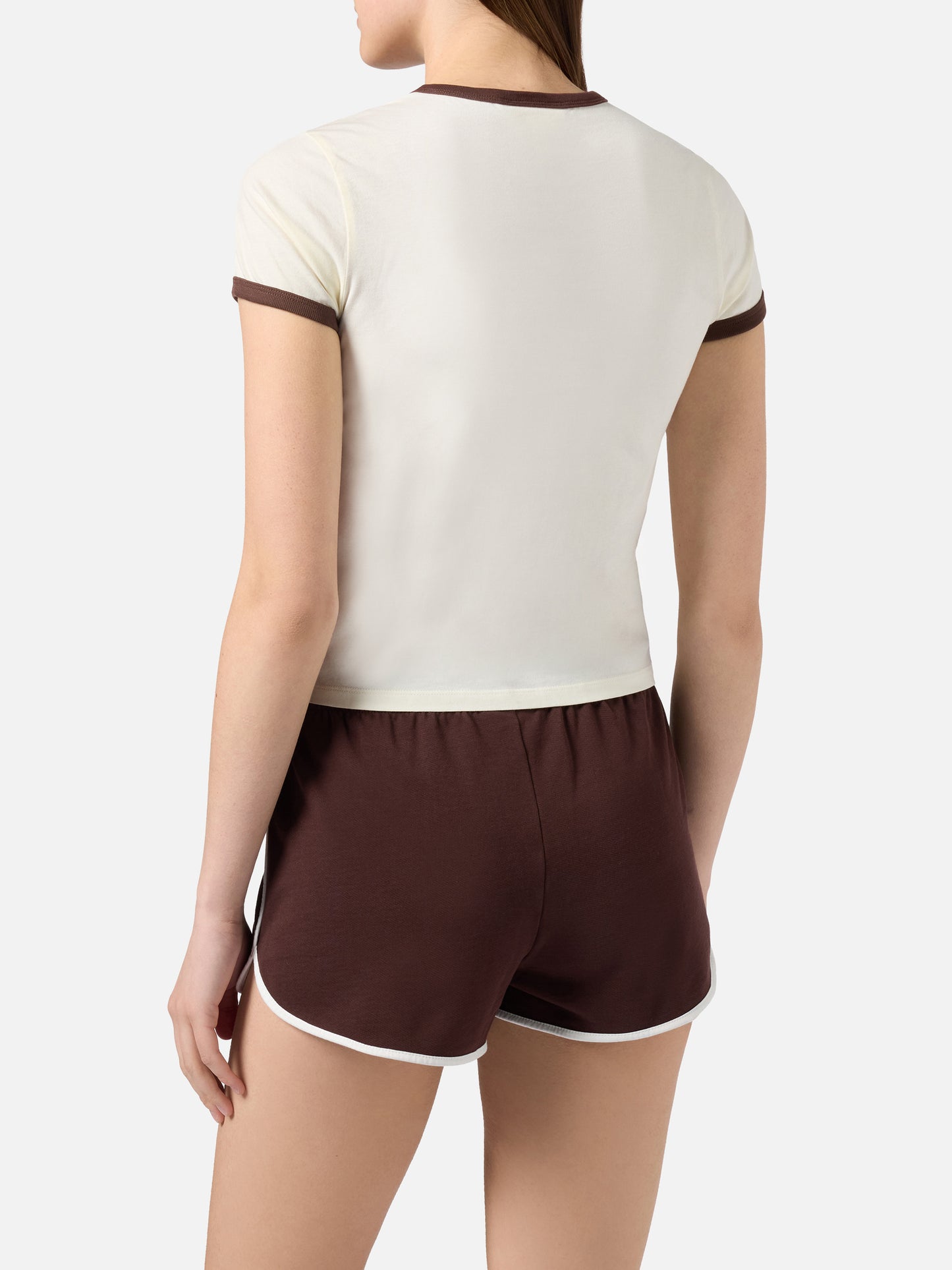 T-shirt Emilie String bianca con stampa Sport Club