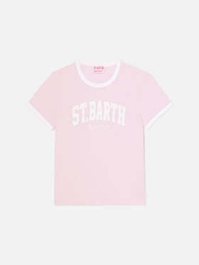 Pink Emilie String T-shirt with Sport Club print