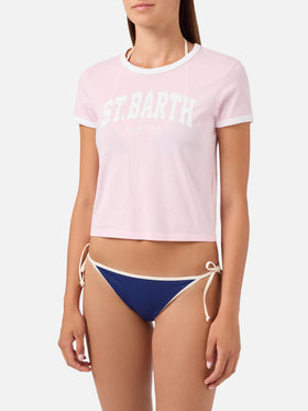 Pink Emilie String T-shirt with Sport Club print