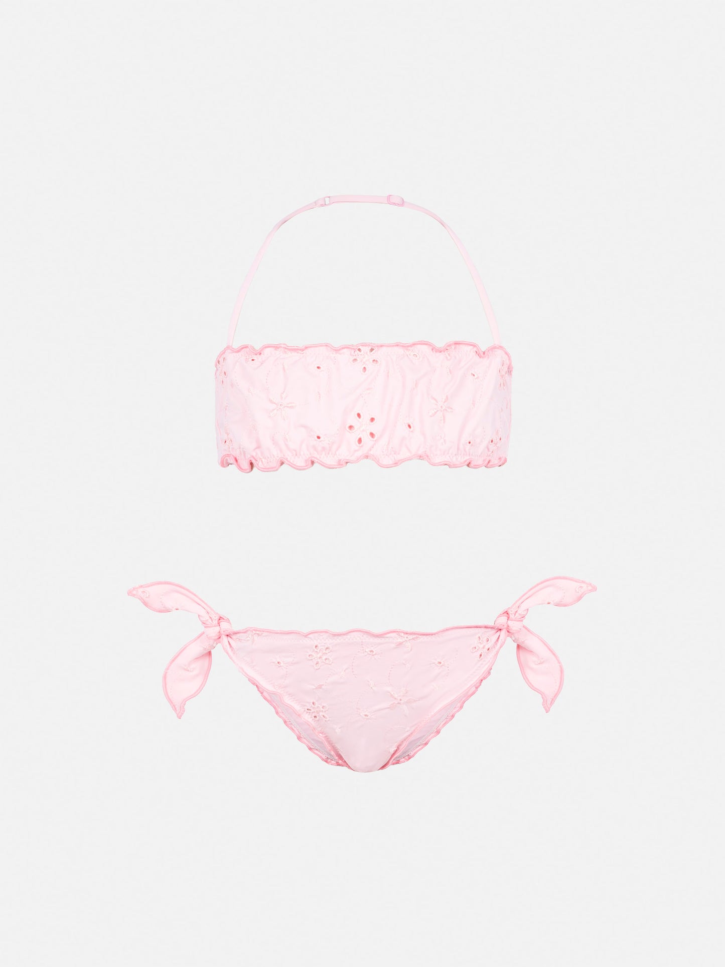 Emy classic bandeau bikini with Sangallo lace embroidery - MC2 Saint Barth
