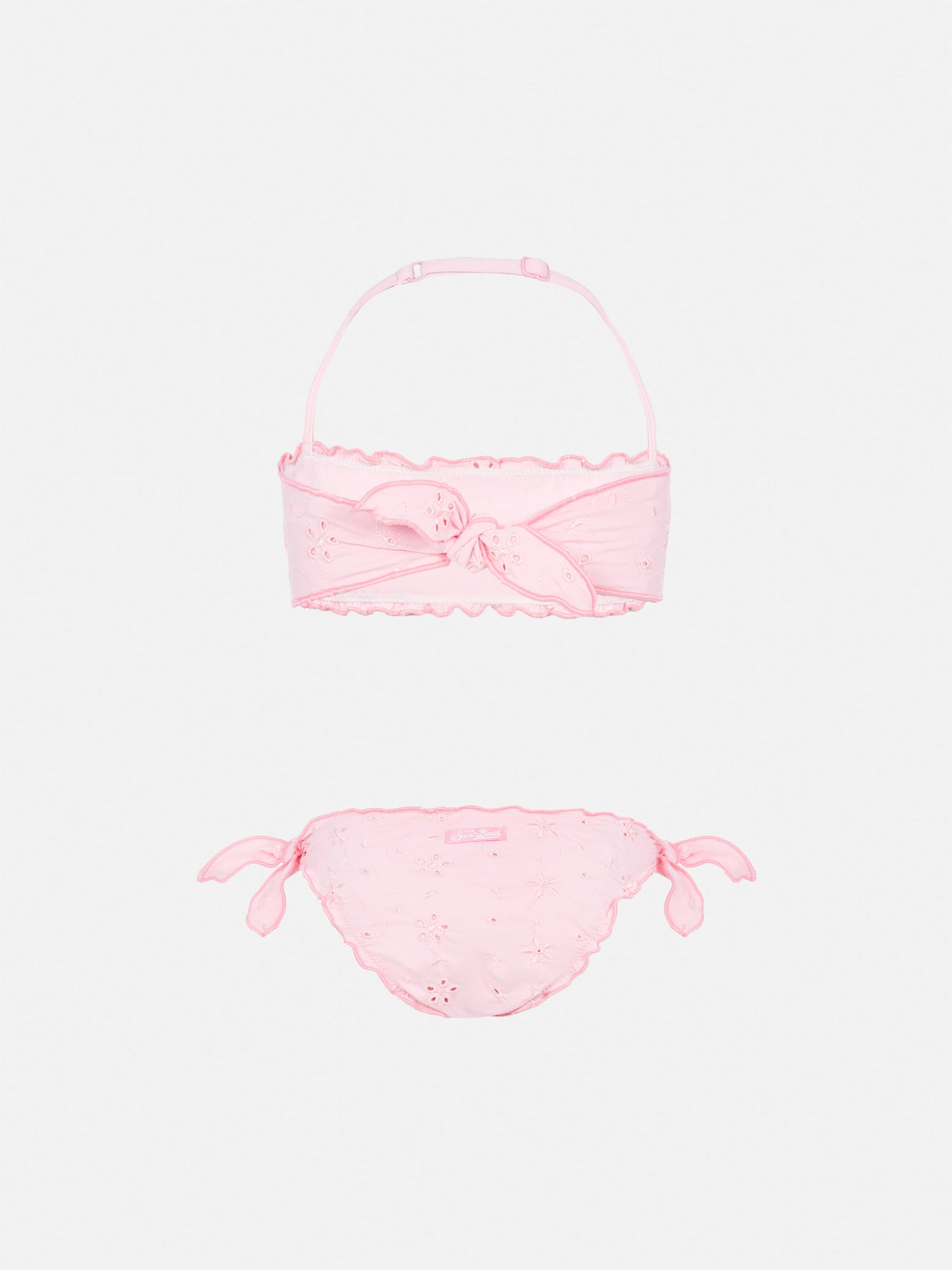 Emy classic bandeau bikini with Sangallo lace embroidery - MC2 Saint Barth