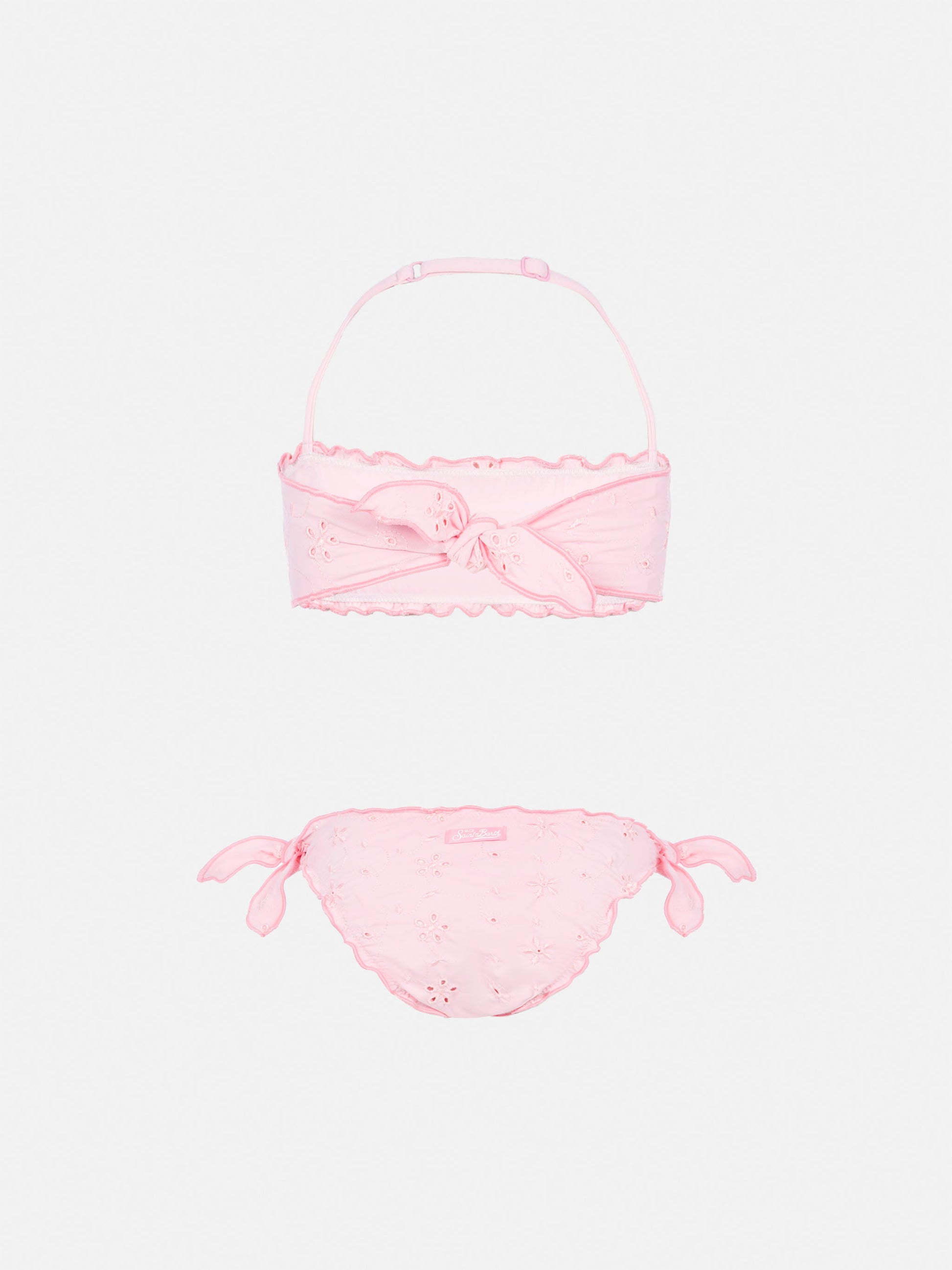Emy classic bandeau bikini with Sangallo lace embroidery - MC2 Saint Barth