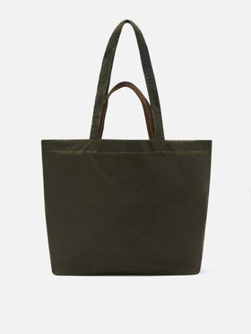 Essential gewachste tote-Tasche in Military Green mit Logostickerei 