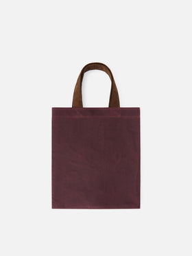 Bolso Bordeaux Mini Essential encerado tote con bordado del logo 