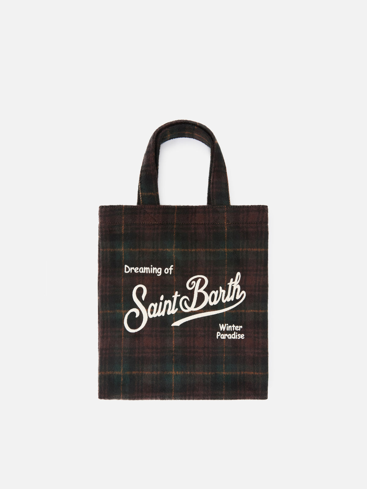 Sac Mini Essential en mélange de laine tote avec motif tartan 