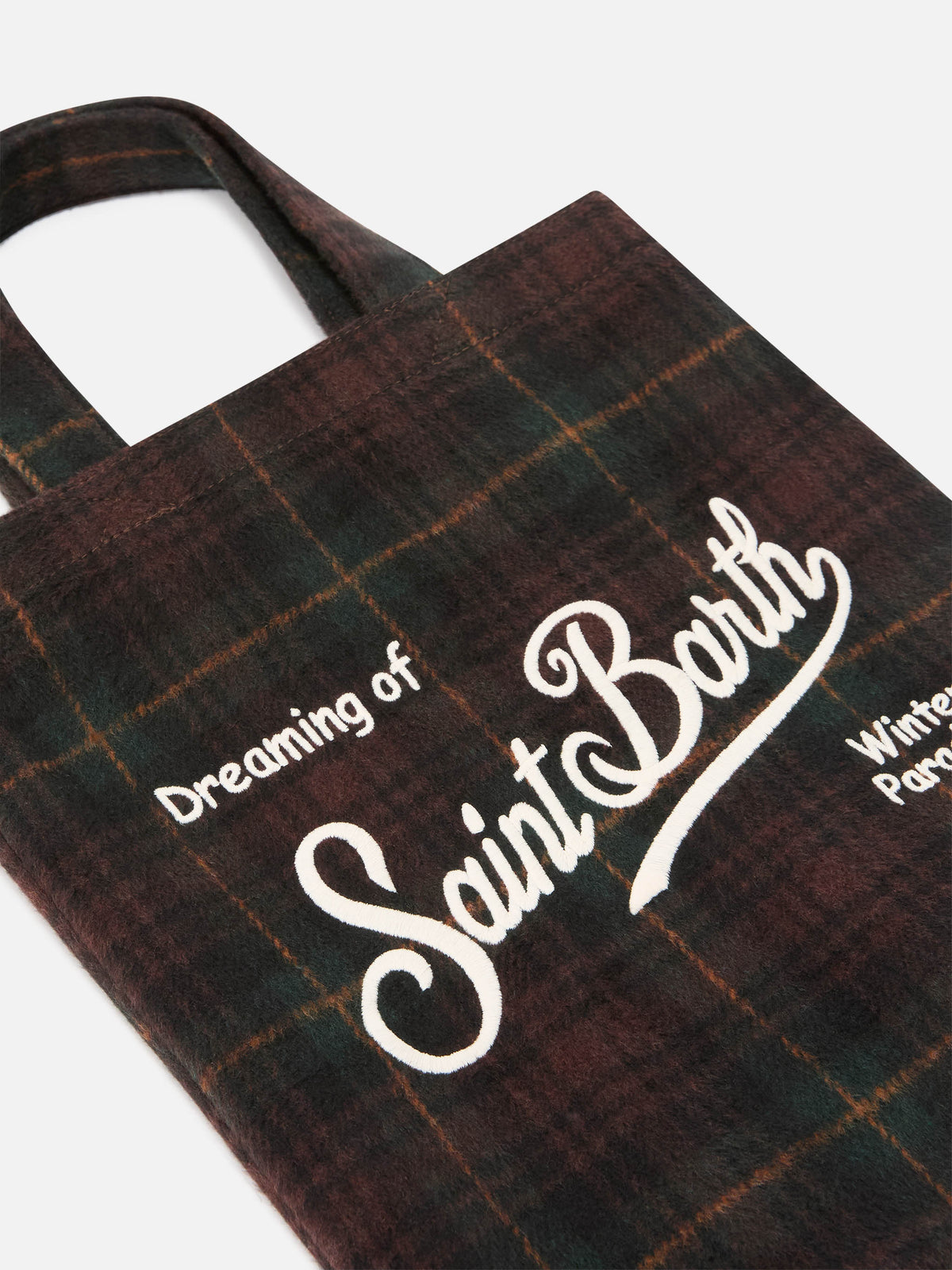 Sac Mini Essential en mélange de laine tote avec motif tartan 