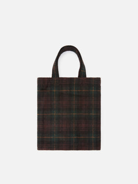 Sac Mini Essential en mélange de laine tote avec motif tartan 