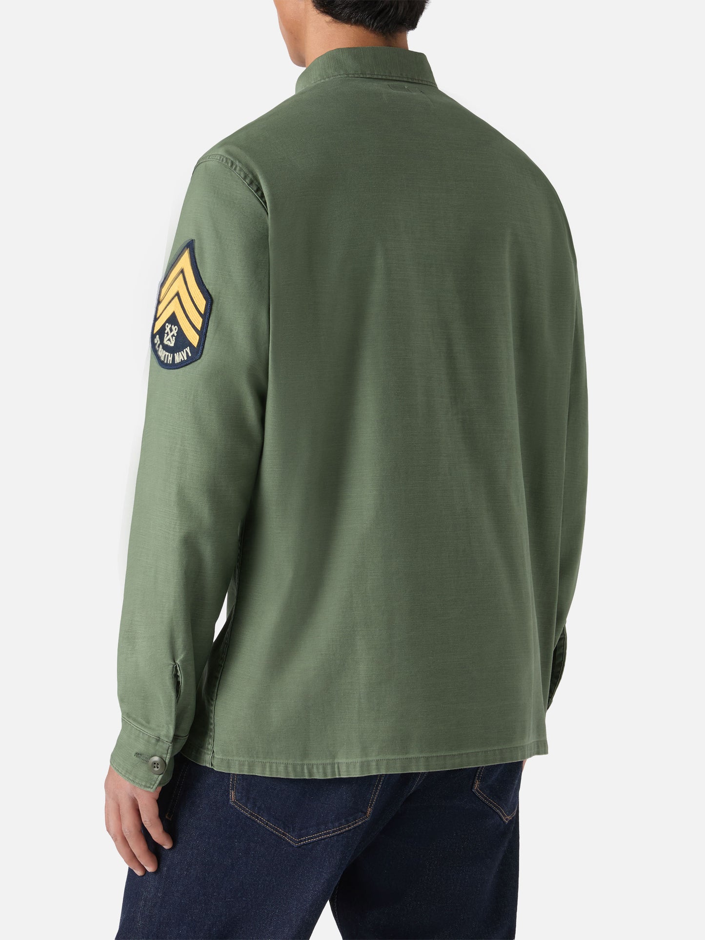 Esteban embroidered overshirt in military green
