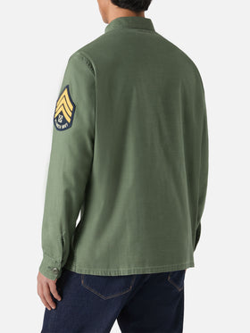 Esteban embroidered overshirt in military green