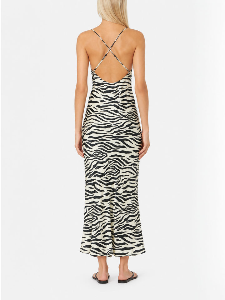 Eydis zebra satin slip dress