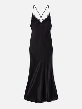 Eydis satin slip dress in black
