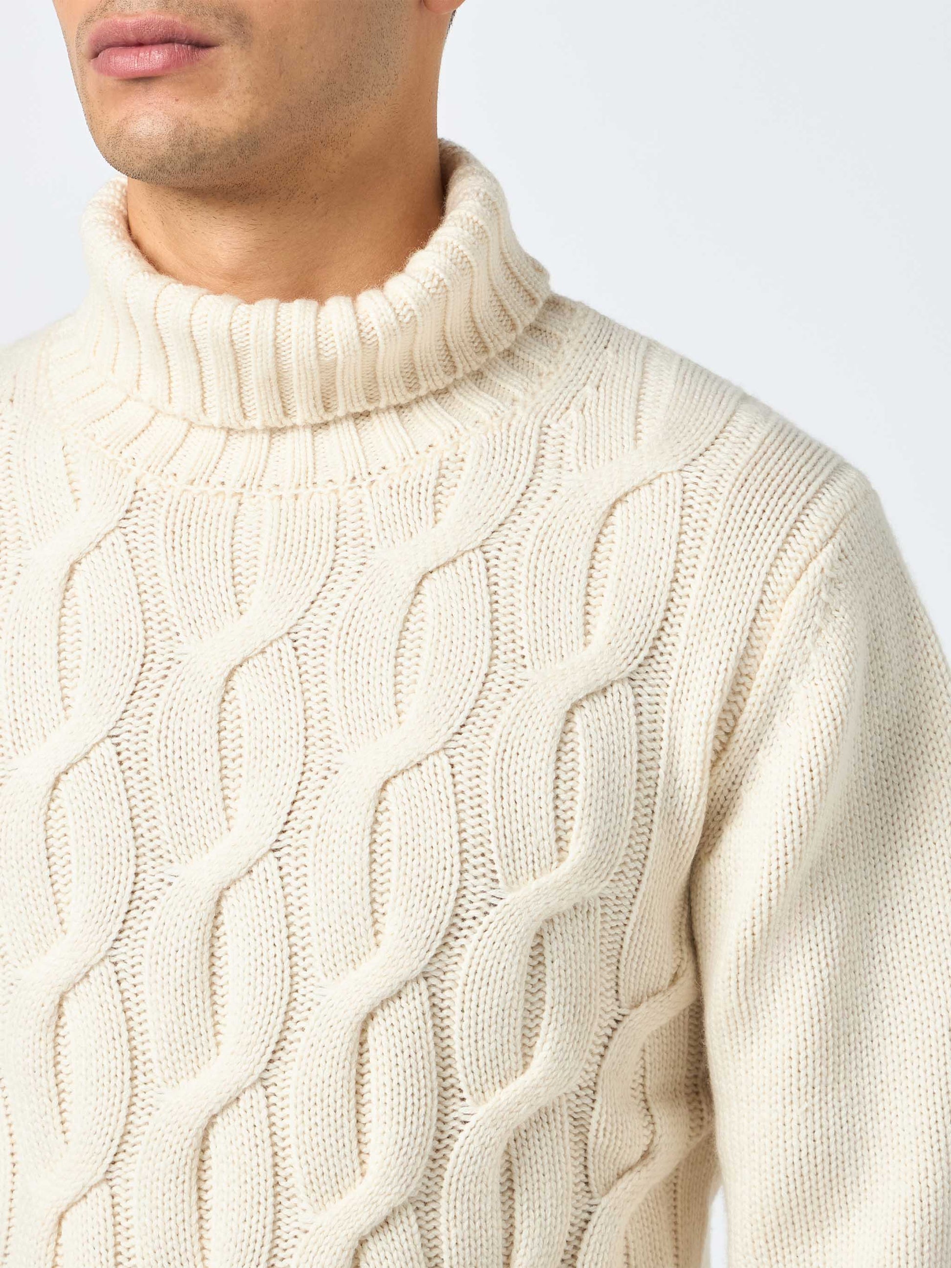 Man cable knit blend cashmere sweater Fisherman - MC2 Saint Barth