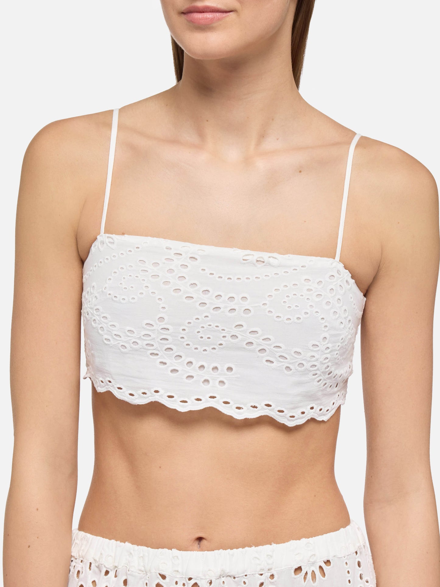 Florida white cotton Sangallo lace top