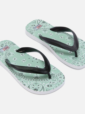 Chanclas tipo slip-on de goma Flip con estampado bandana 