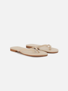 Essentials real leather flip flops in powder pink