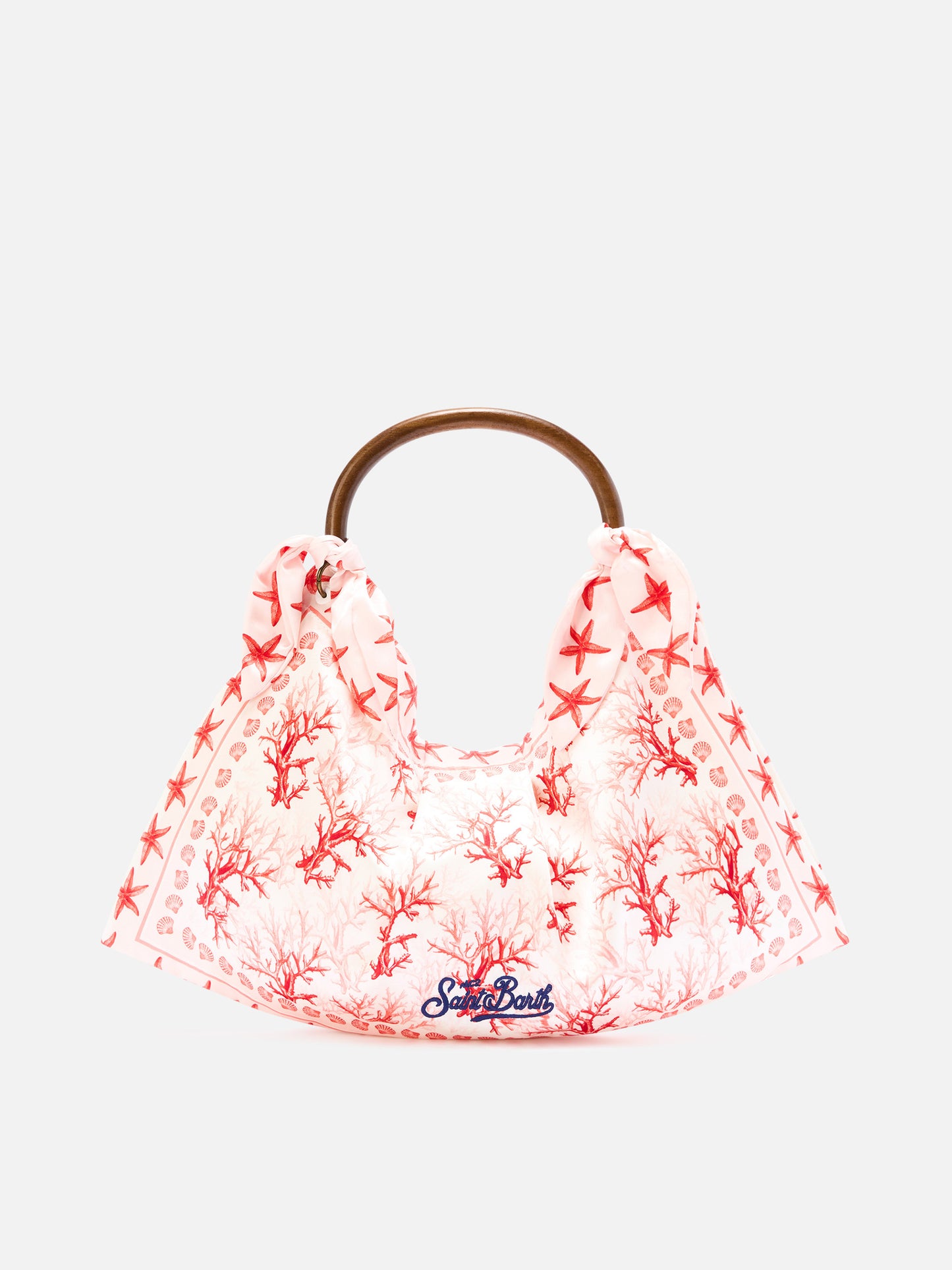 Foulard-Tasche mit weicher Struktur und Korallenmuster 