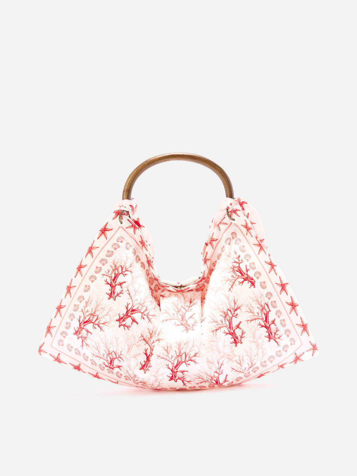 Foulard-Tasche mit weicher Struktur und Korallenmuster 