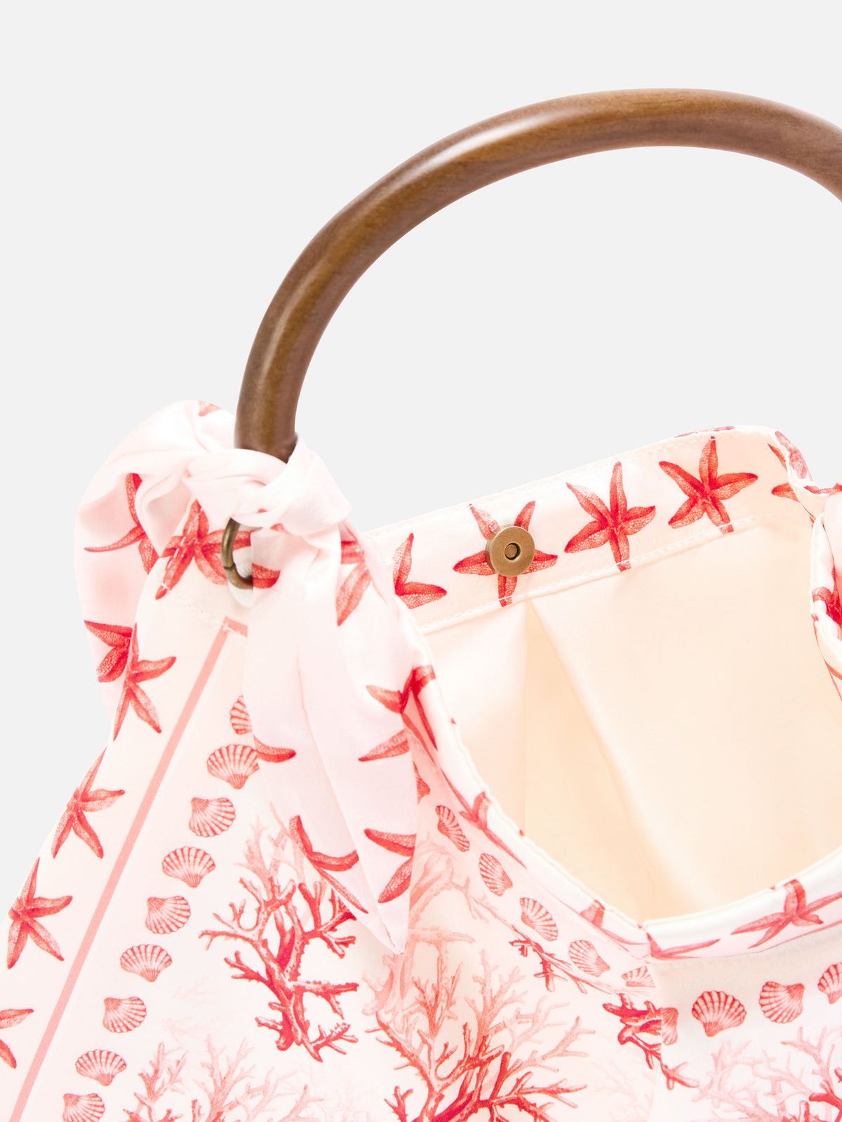 Foulard-Tasche mit weicher Struktur und Korallenmuster 