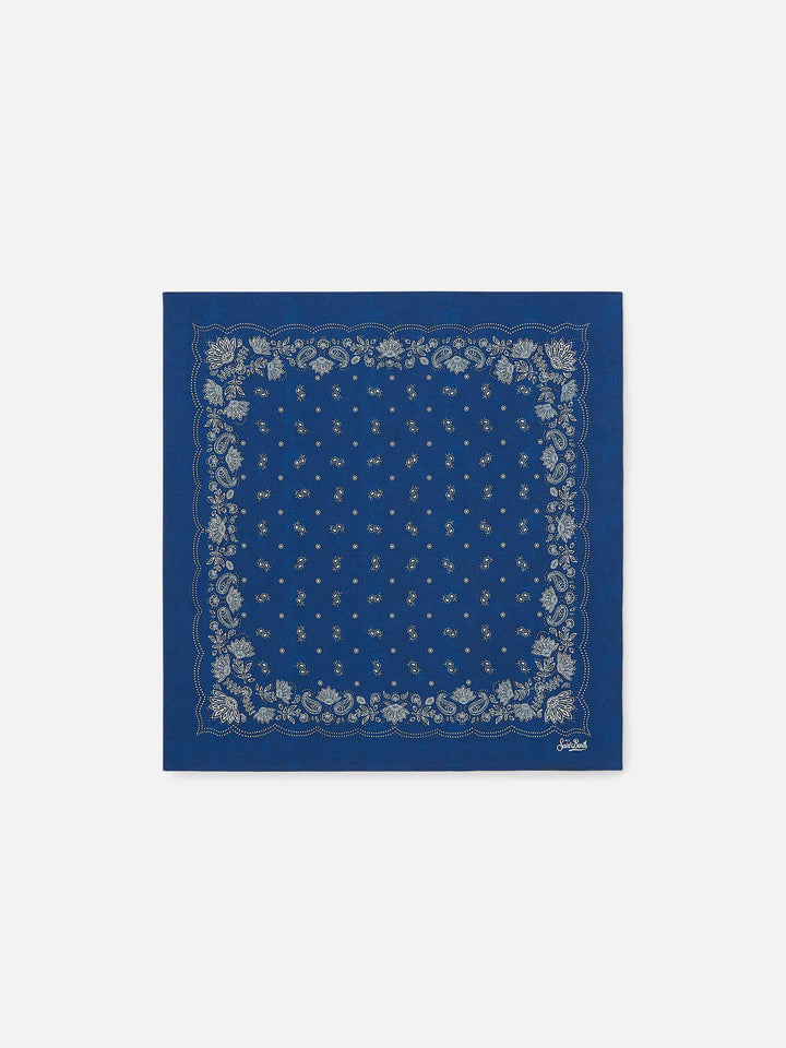 Foulard en coton avec imprimé bandana blue indigo 