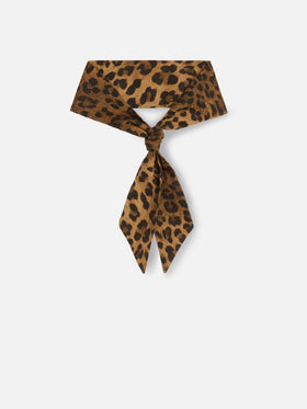 Foulard bandana en coton à imprimé léopard animalier 