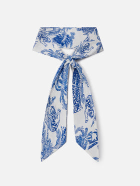 Foulard bandana en coton avec imprimé toile de Jouy 