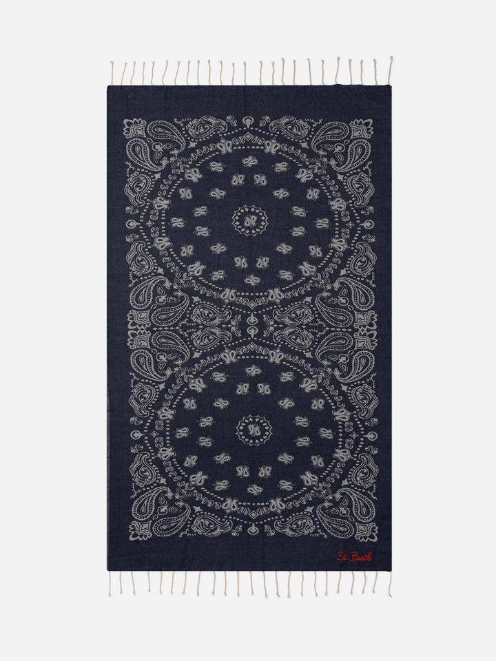 Foutas cotton beach towel with bandanna jacquard - MC2 Saint Barth