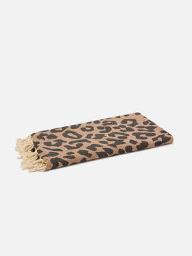 Foutas cotton Jaquard beach towel with leopard pattern