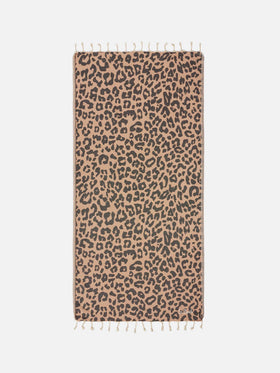 Foutas cotton Jaquard beach towel with leopard pattern