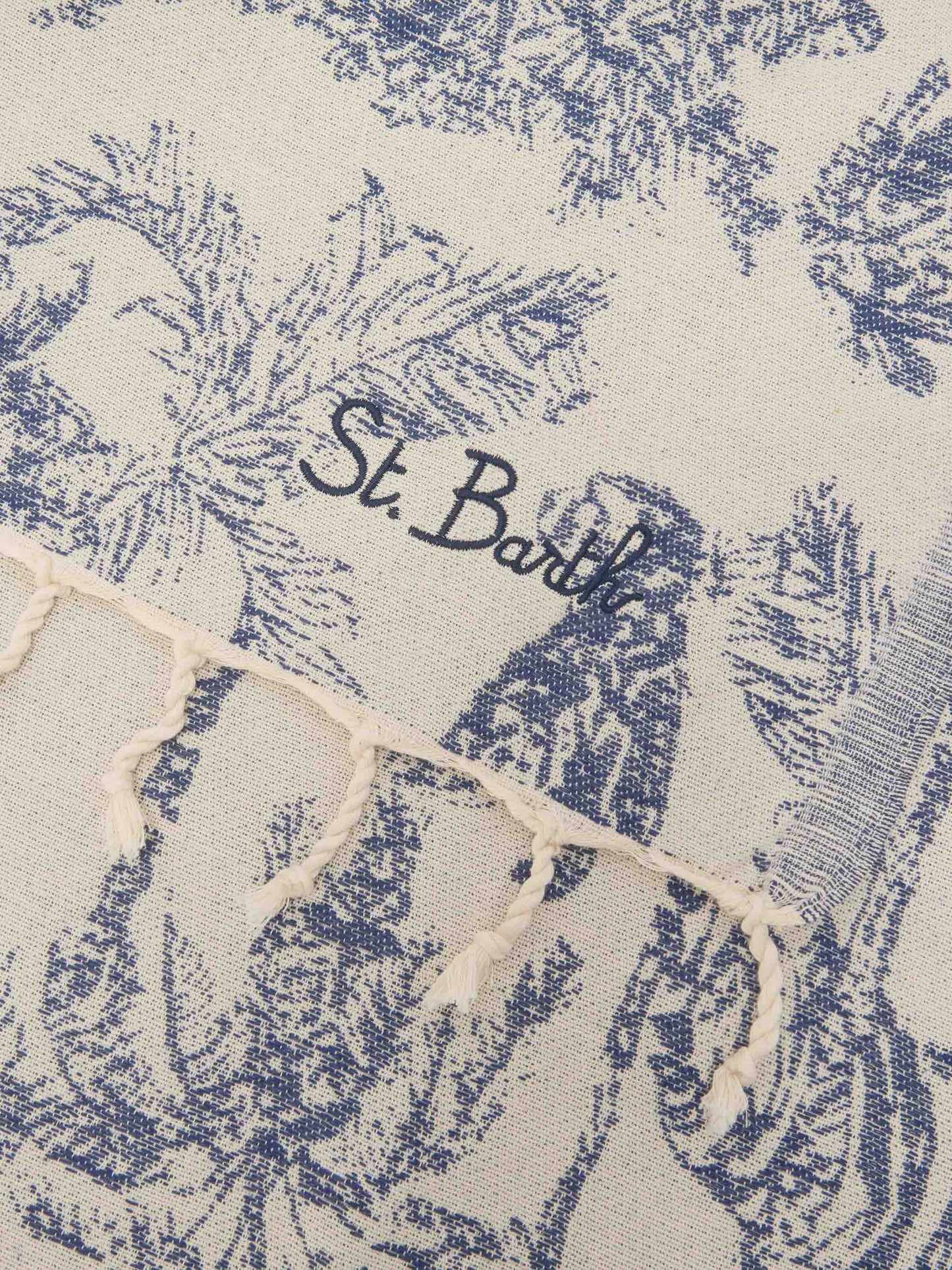 Toalla de playa de algodón Foutas con jacquard toile de Jouy 