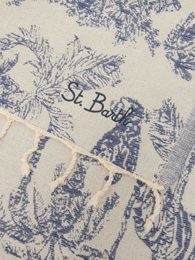 Toalla de playa de algodón Foutas con jacquard toile de Jouy 