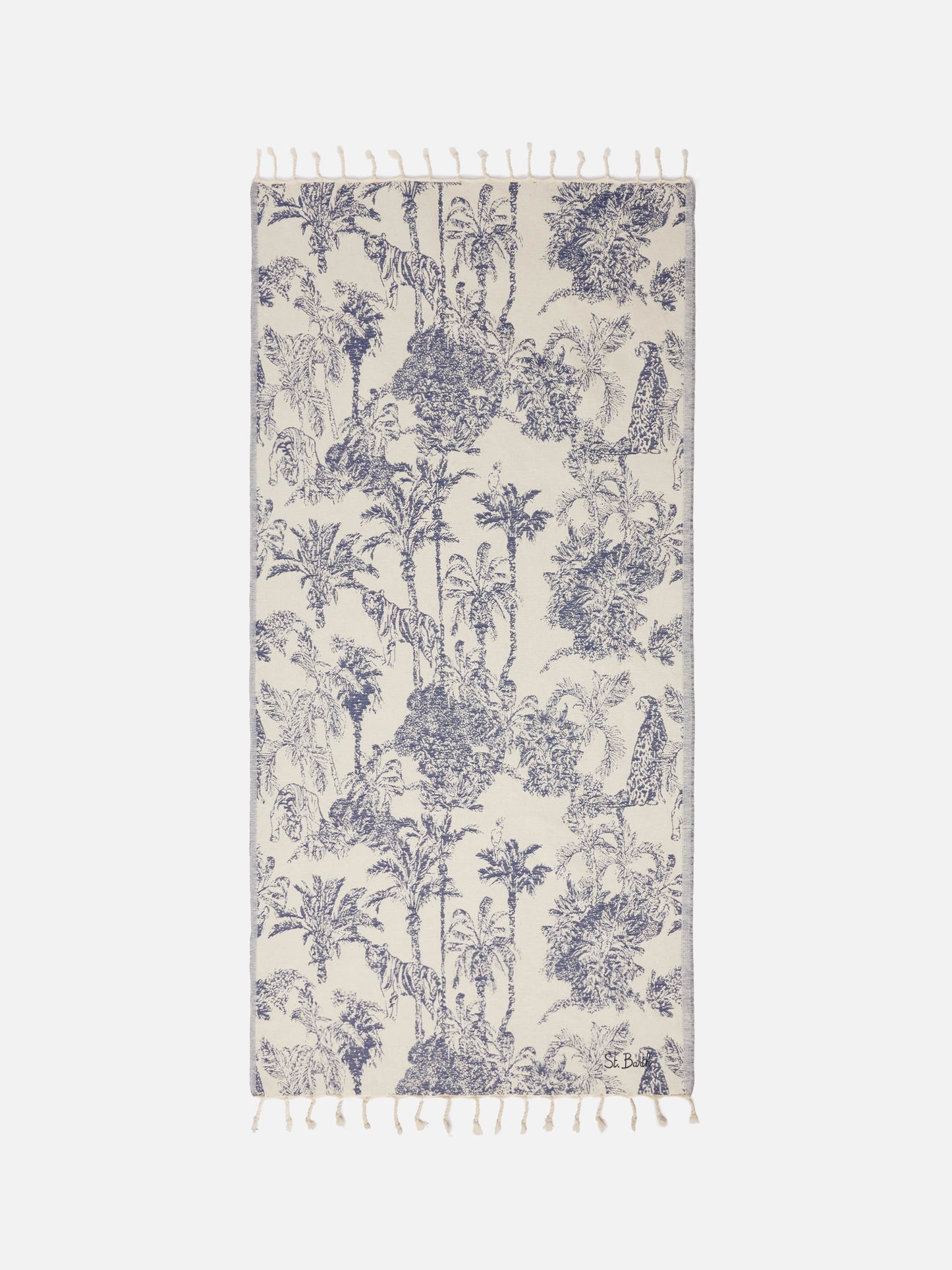 Toalla de playa de algodón Foutas con jacquard toile de Jouy 
