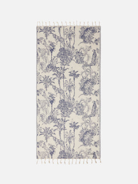 Toalla de playa de algodón Foutas con jacquard toile de Jouy 