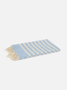 Foutas beach towel with light blue and white stripes