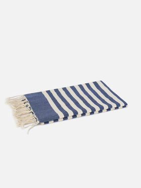 Foutas beach towel with blue and white stripes