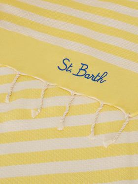 Foutas beach towel with yellow and white stripes