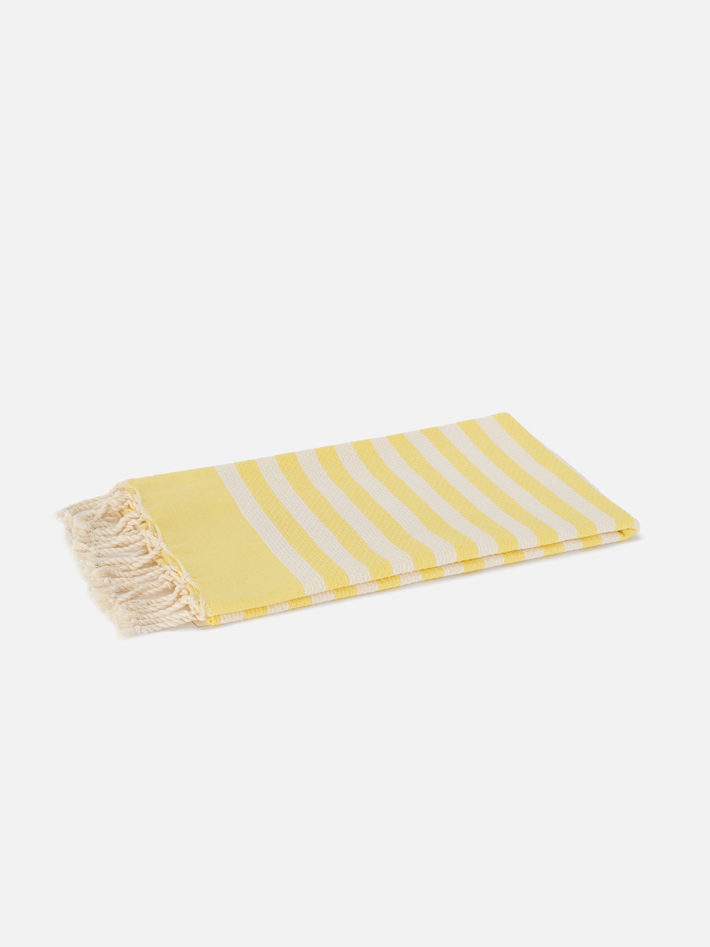 Foutas beach towel with yellow and white stripes