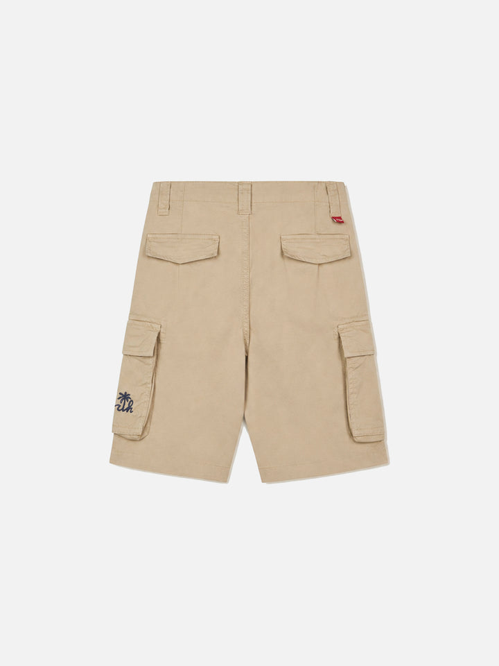 Pantaloncini cargo da bambino in cotone beige