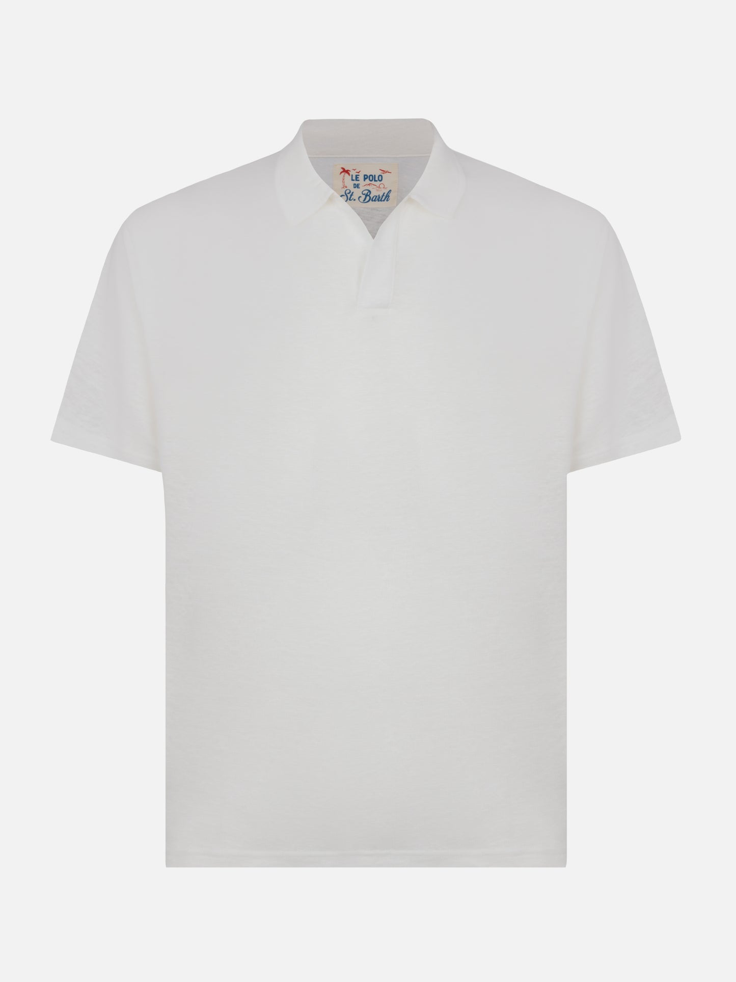White linen buttonless polo shirt Fraser - MC2 Saint Barth