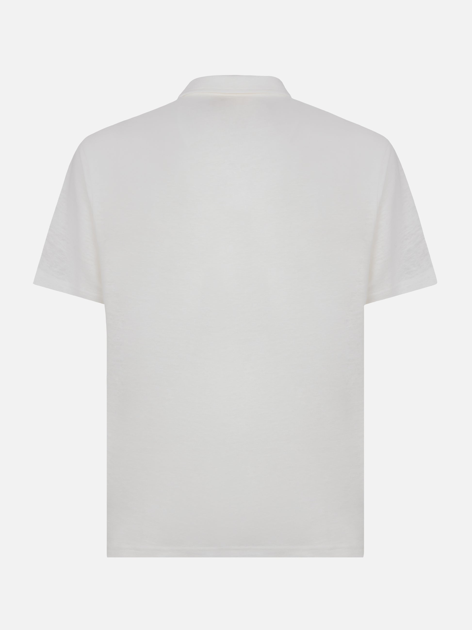 White linen buttonless polo shirt Fraser - MC2 Saint Barth