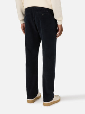 Navy blue Fuji corduroy trousers