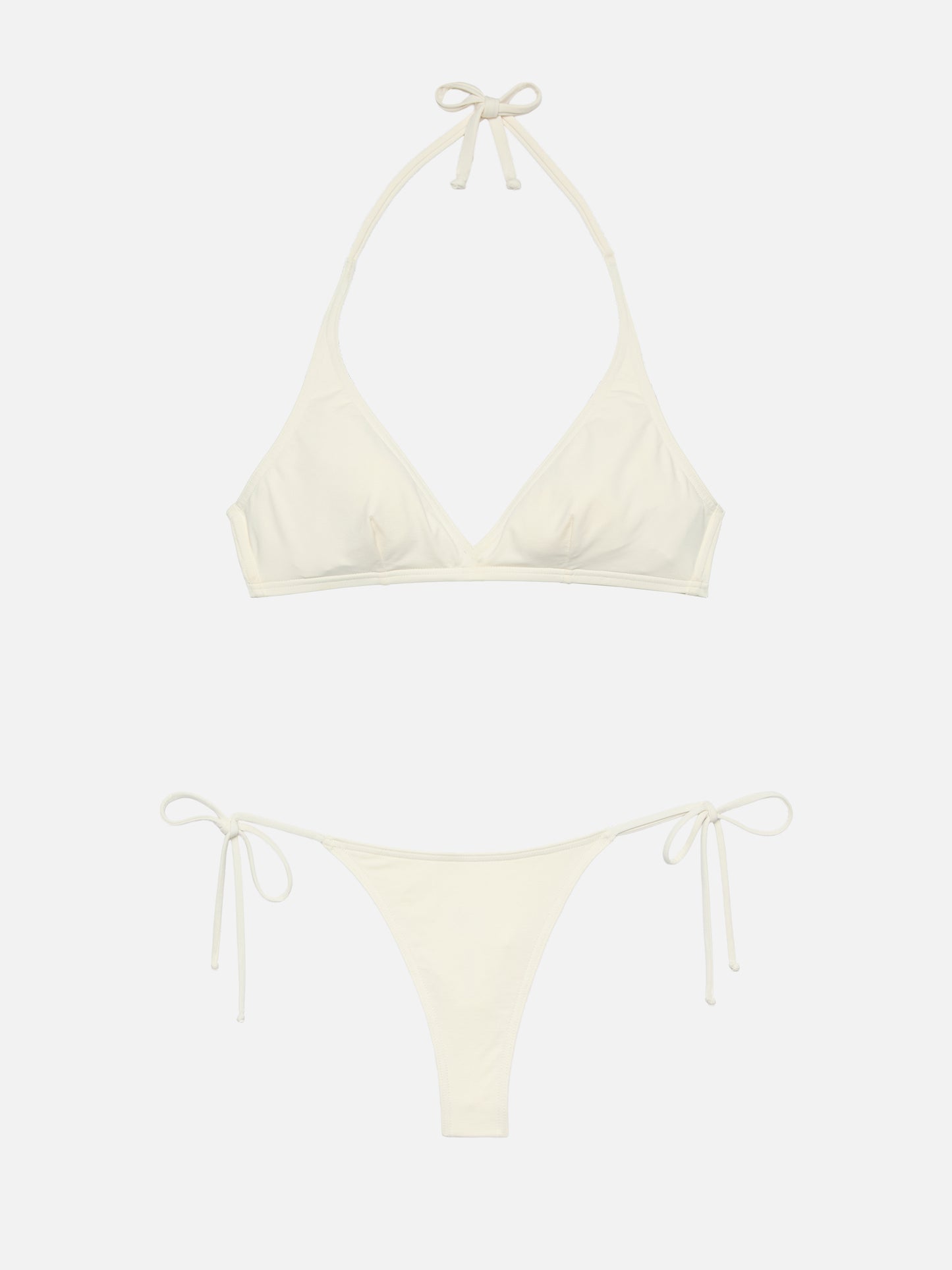 Norah cream cheeky swim briefs - Gaia cream triangle bralette top
